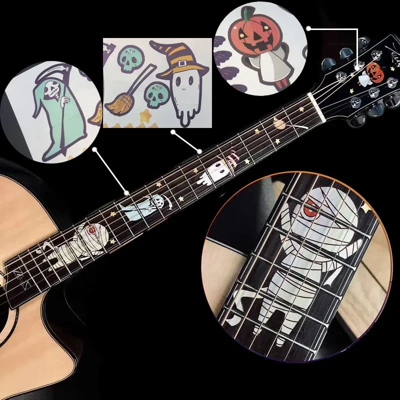 Hot Selling DIY Guitar Fingerboard Inlay Sticker Guitar Neck Headstock  Decals Space Series Guitarra Ukulele Inlay Sticker