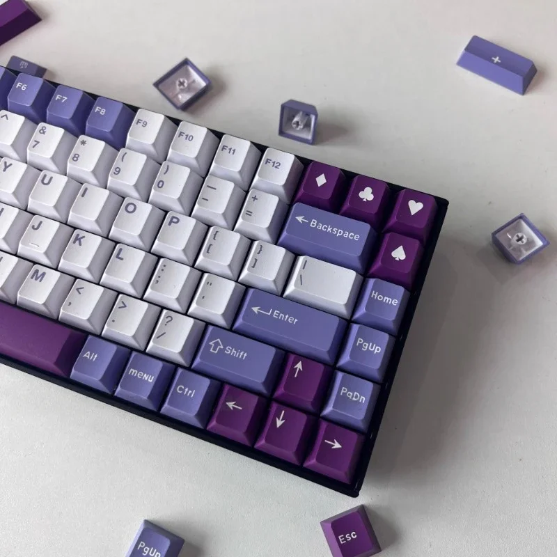 GMK-メカニカルキーボードアクセサリー,カスタマイズされたチェリープロファイル,紫色のABS,ギフト,163キーのセット