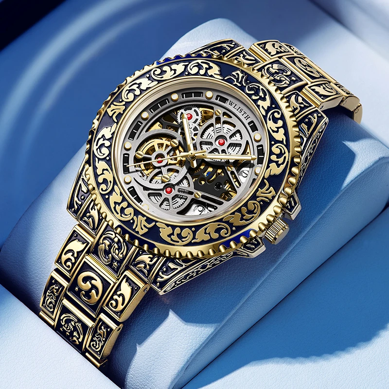 

WLISTH fashionable luminous Retro Men's automatic mechanical watch