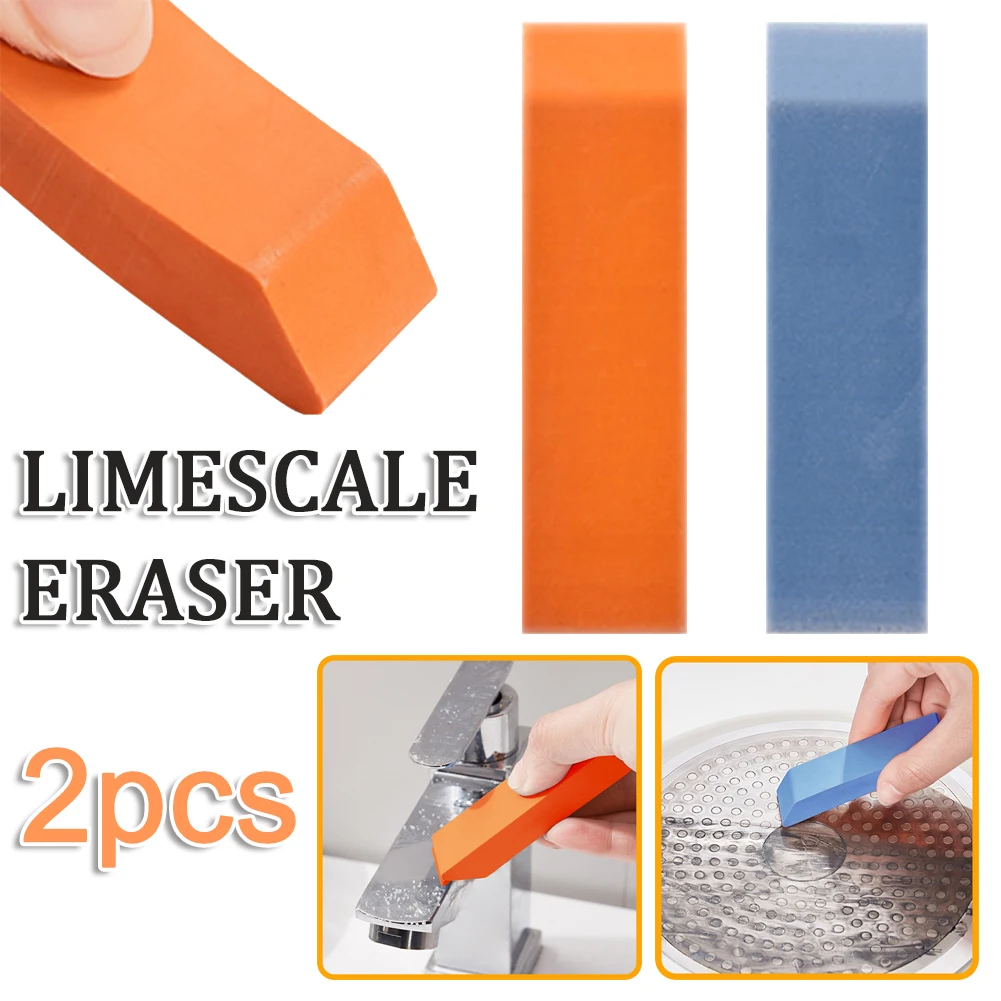 1/2pcs Limescale Eraser Bathroom Glass Rust Remover Kitchen Faucet Cleaning Tool Reusable Non Scratch Grinding Rubber Stains