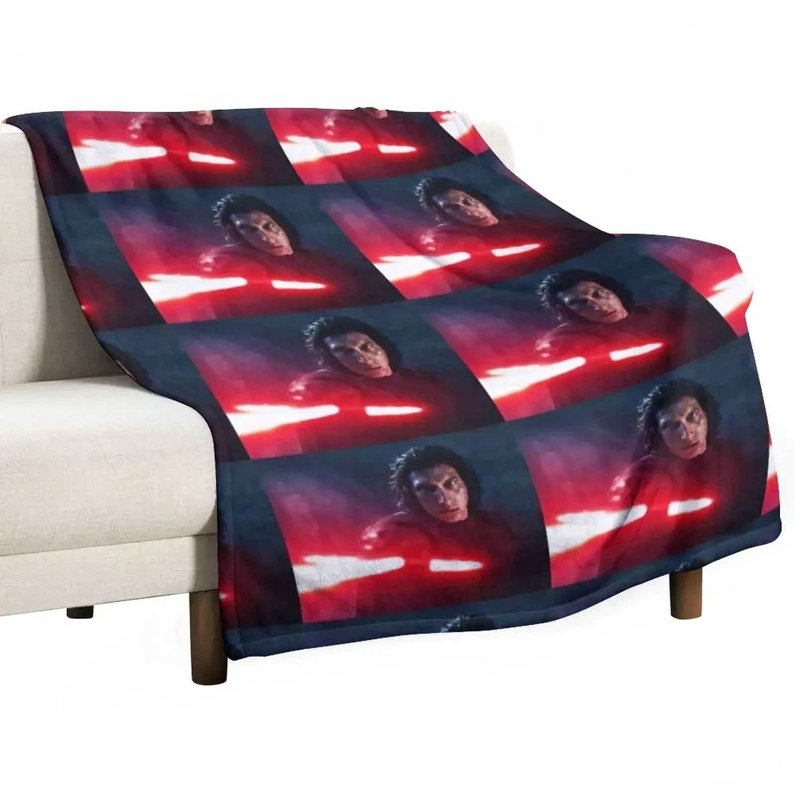 Adam Driver with Saber Edit Throw Blanket Large christmas decoration Custom Blankets