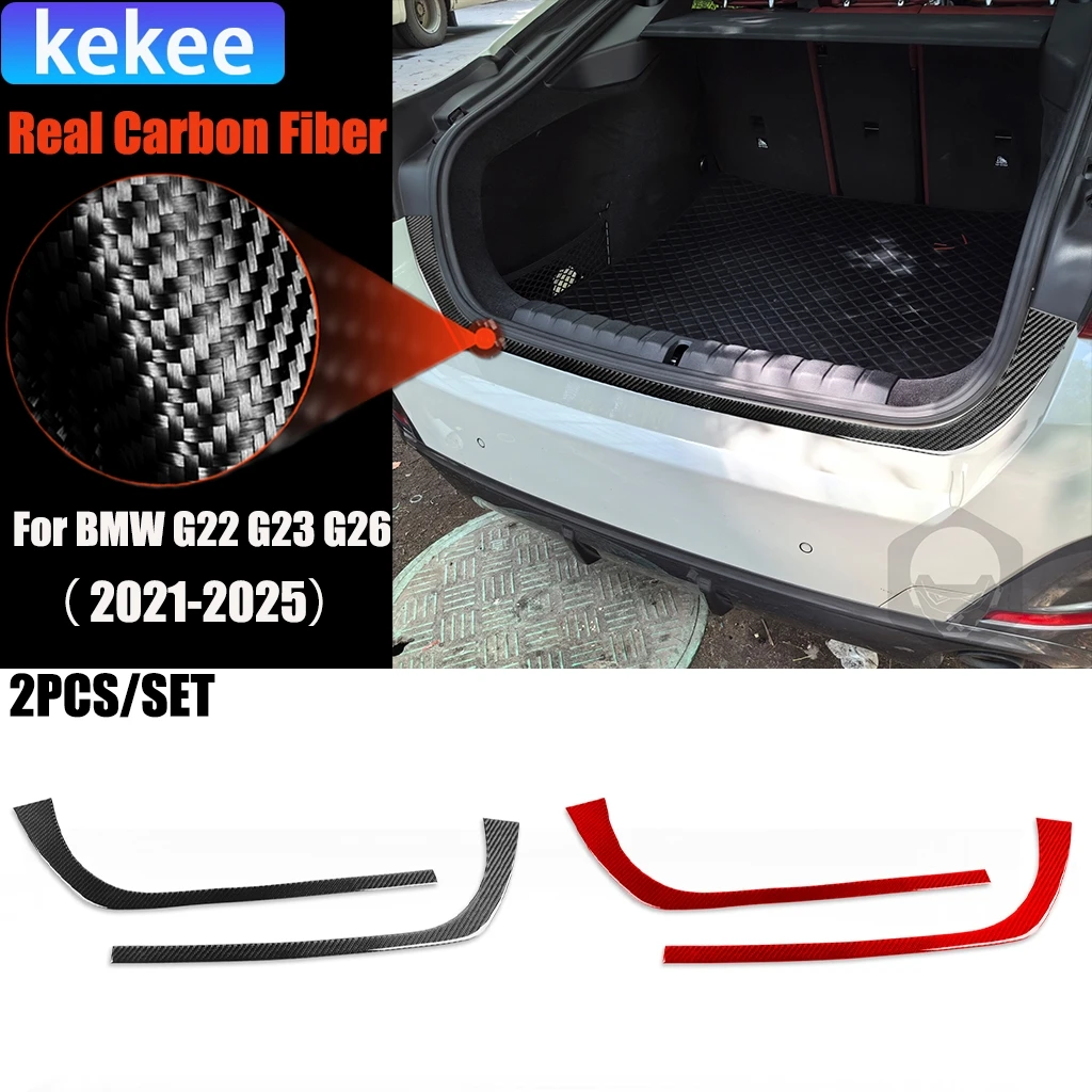 

Carbon Fiber Car Accessories Trunk Protector Modified Exterior Trim Cover Sticker For BMW 4 Series 4 Door G22 G23 G26 2021-2025