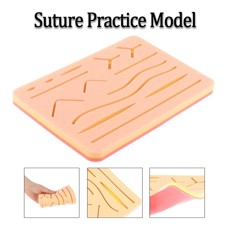 

Трехслойная силиконовая модель для отработки навыков наложения швов на несколько ран, устойчивая к разрывам, многоразовая