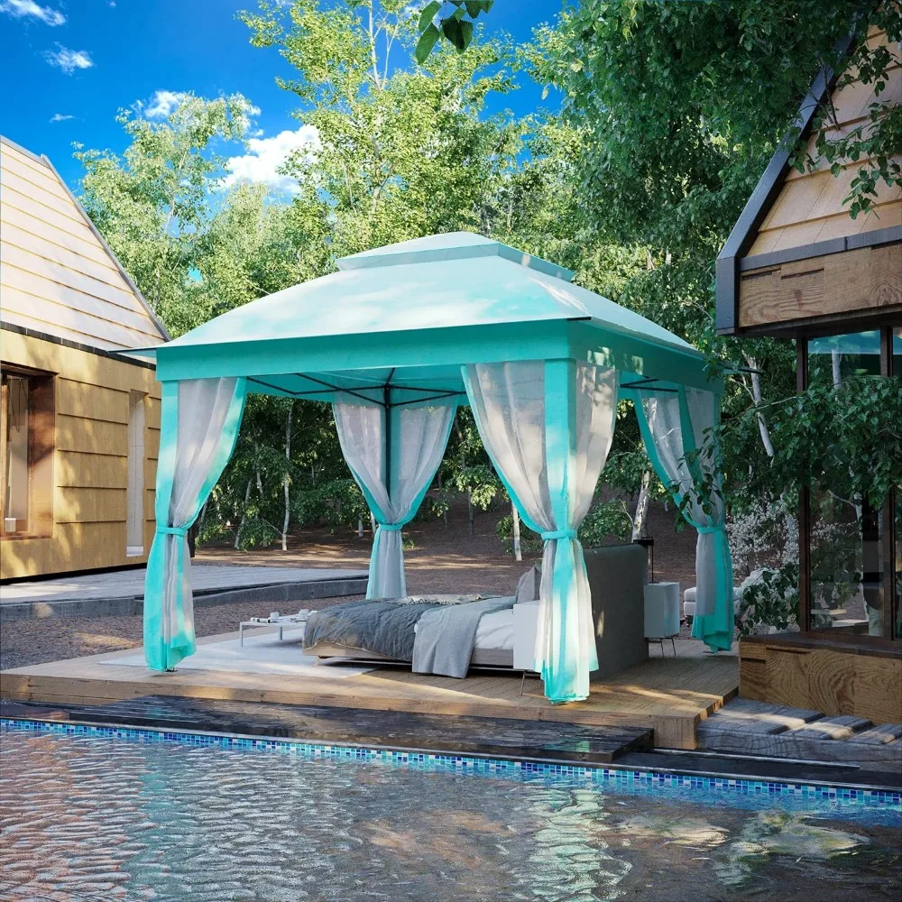 Imagem -02 - Gazebo Dobrável ao ar Livre com Mosquiteiro Pop-up Canopy Tenda com Paredes Laterais Home Shade Supplies Garden Terrace