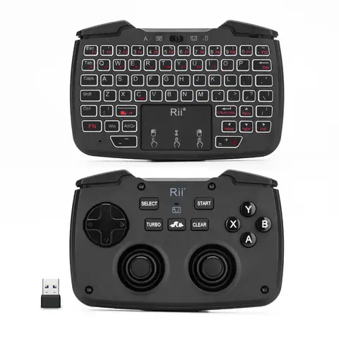 Rii RK707 2.4GHz contrôleur de jeu Portable sans fil clavier souris Combo fonction Turbo pour PC/Raspberry pi2/Android TV Google/TV