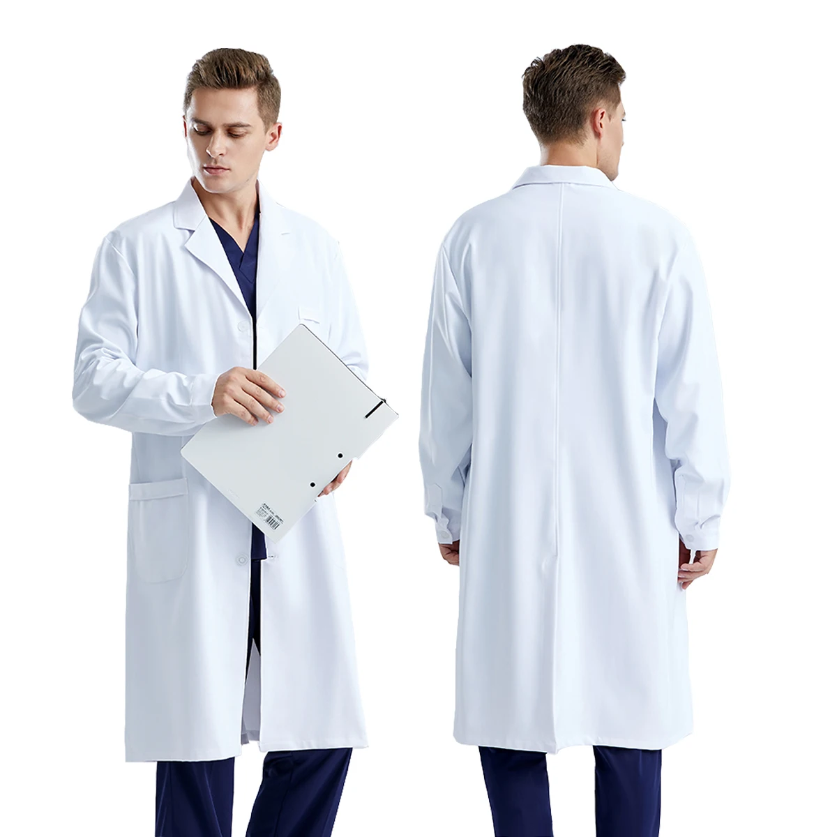 Unisex White Lab Coat for Women Men Medical Lab Coats Nurse Costume Long Sleeve Laboratory Science Student Doctor Coat Uniform