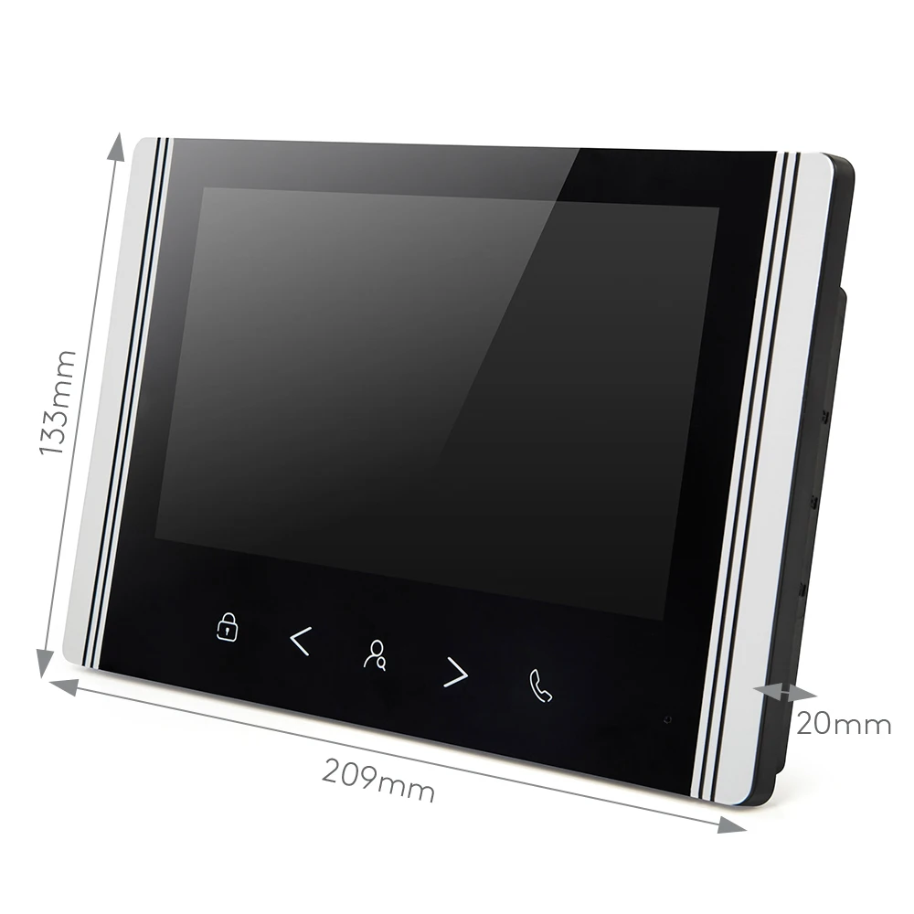 HOMSECUR 7" WIFI Video-Türsprechanlage, Gegensprechanlage, Außenüberwachung für 2 Familien