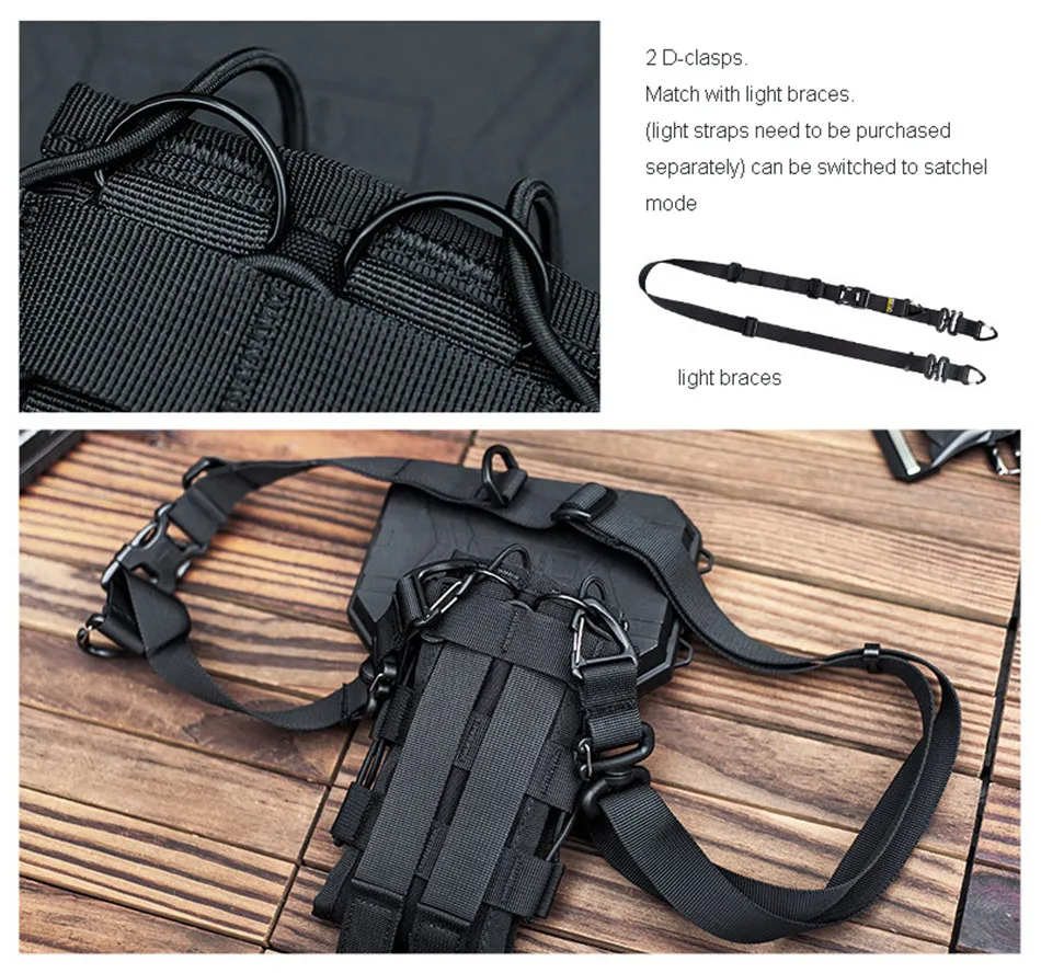 Multifunctional Quick Pull Tactical Molle Intercom Bag Outdoor 1050D Nylon Mobile Phone Water Bottle Secondary Bag