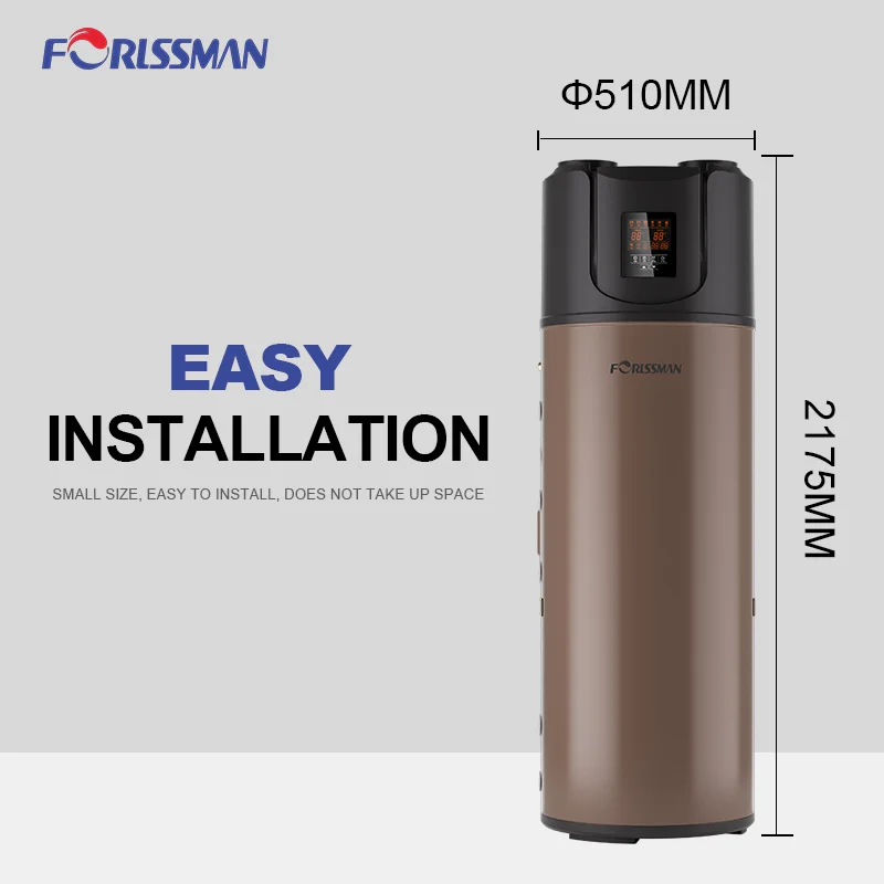 الكل في واحد 200L مصدر الهواء مضخة الحرارة سخانات المياه الكهربائية الطاقة الشمسية الغاز ROHS معتمد في الهواء الطلق المنزلية R290 المبردات