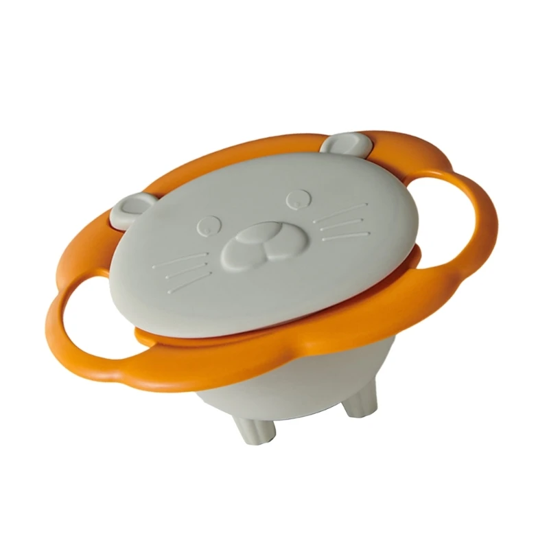 Child Safe Anti Topple Feeding Bowl Cartoon Lion Baby Learning Eat Self Feeding Bowl for Home and Nursery Use