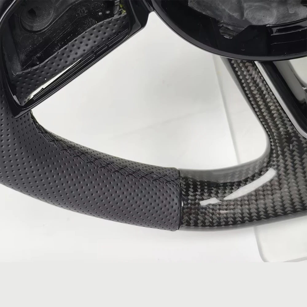 ترقية مسطحة القاع لأودي A3 A4 B9 A5 S3 S4 S5 2017-2020 نصف جلد مثقوب للسيارات Zubonych الرياضية حسب الطلب #3