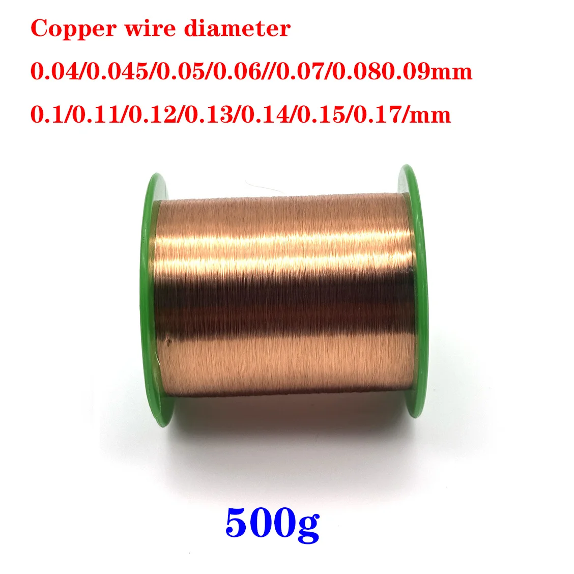 

500g0.04-0.17mm enameled copper transformer wire, natural color, red two styles without free scratches, directly welded QA-1/155