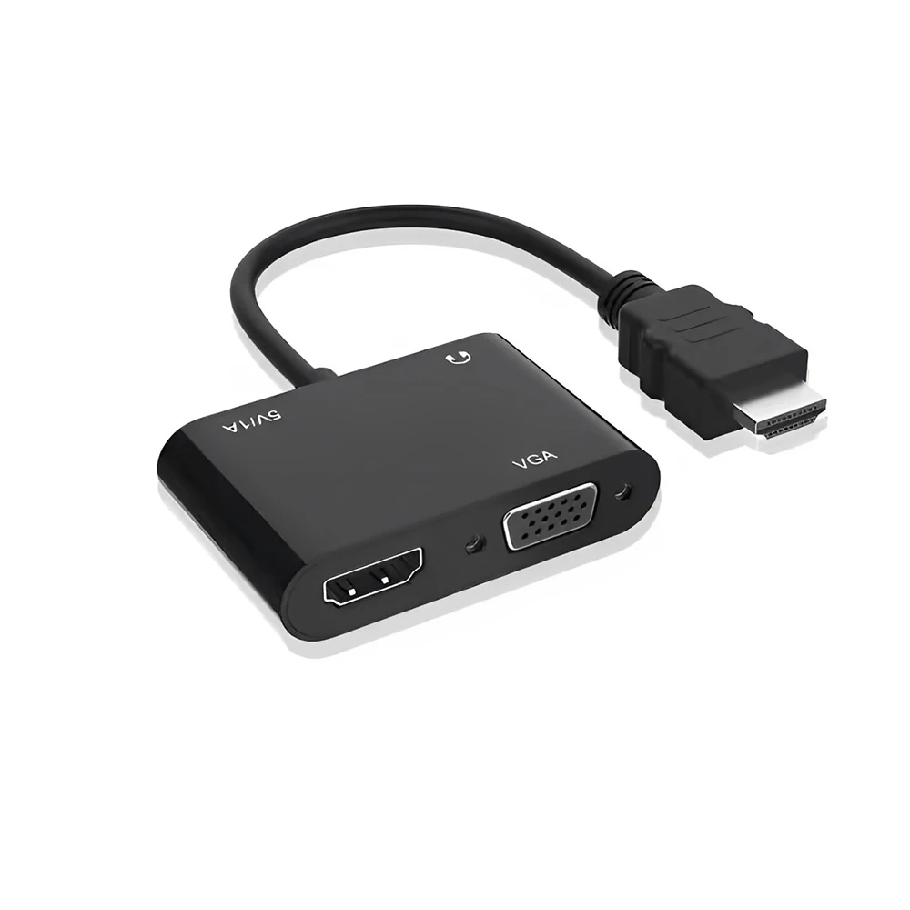 Adapter VGA zgodny z HDMI na rozdzielacz 1080P 1 w 2 wyjścia dla komputerów stacjonarnych laptopy monitory projektory