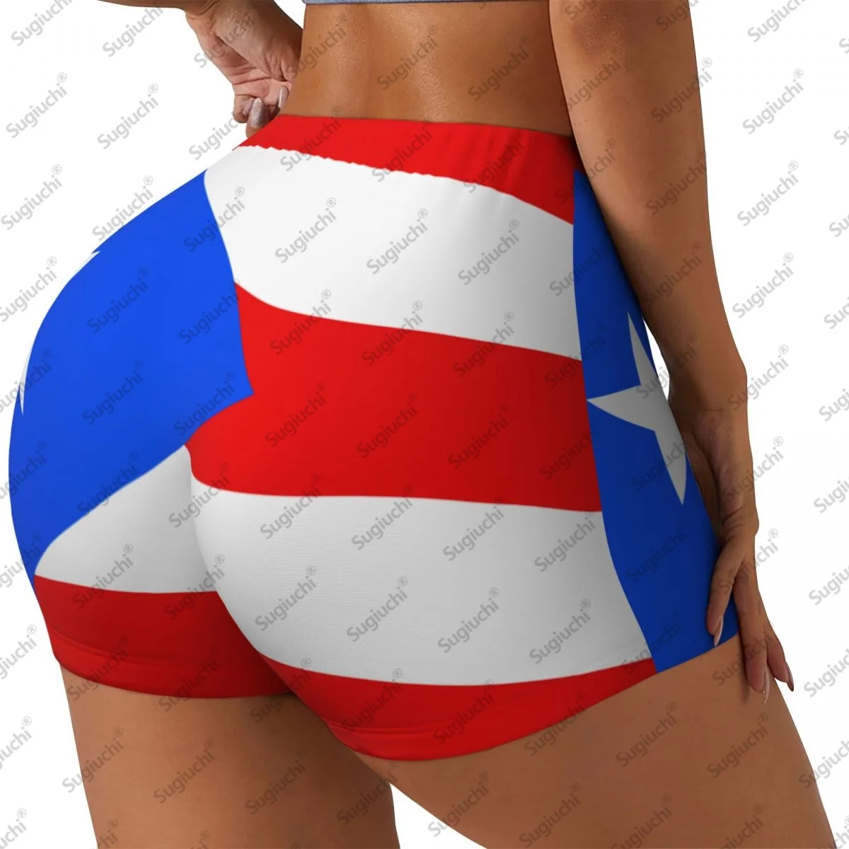 2026 بورتوريكو العلم اليوغا السراويل للنساء تجريب قطب بعقب رفع عالية الخصر رياضة الجري سراويل قصيرة