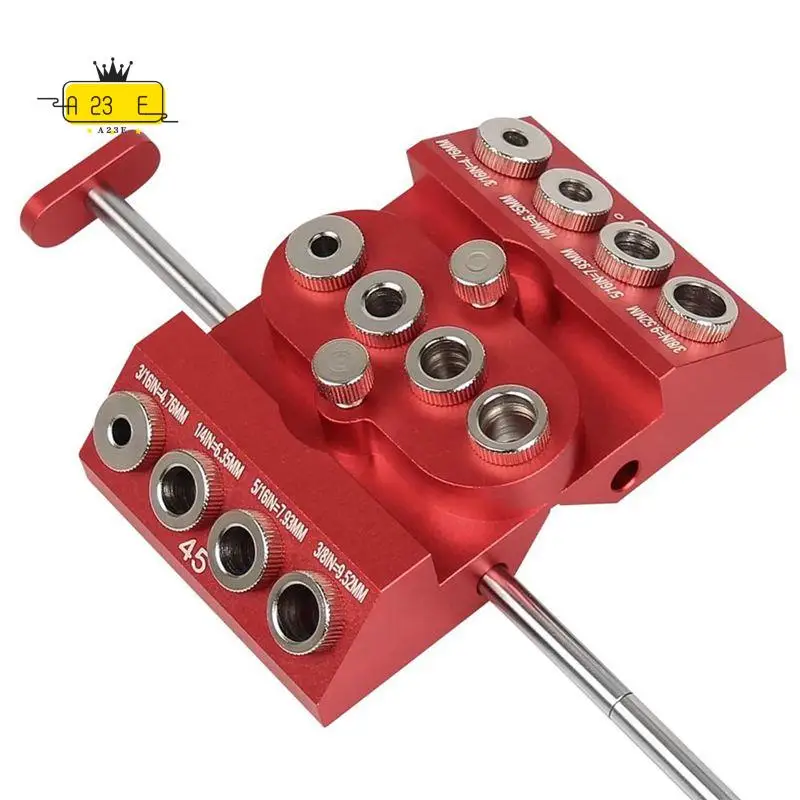 A23E-30 45 90 Degree Angle Drill Guide Jig Drill Block For Straight Angled Holes With Detachable Drill Positioning Bar
