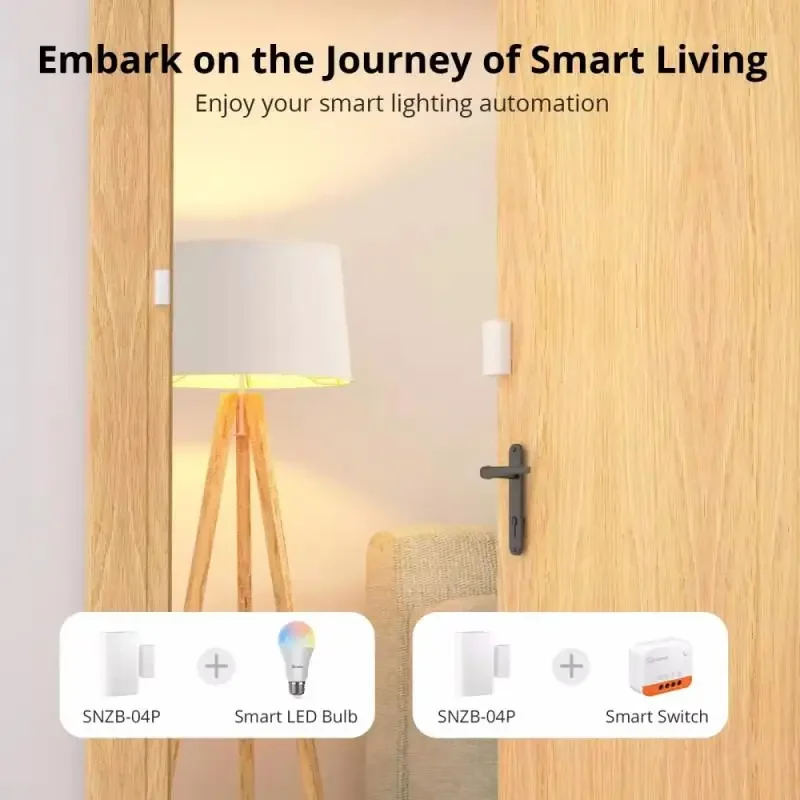 SONOFF SNZB-04P Zigbee3.0 Door/Window Sensor Ewelink APP Tamper Alert Local Smart Scene Work With Alexa Google Smartthings IFTTT