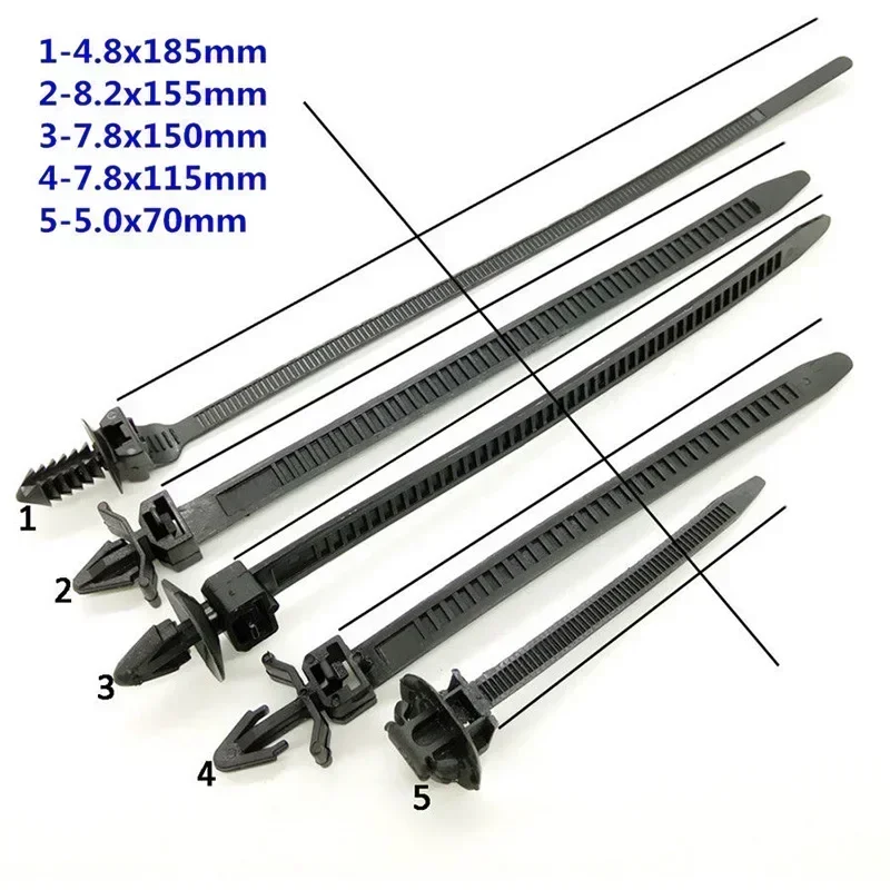 

Carhome Cable Tie Clip 100pcs High Quality Nylon Wire Bundling Fastener Zip Kit Practical