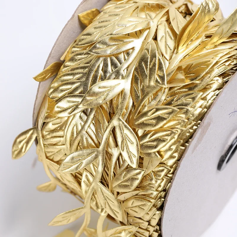 100Meter/Roll Gold Silver Printed Gift Wrap Ribbon Bows Home Party Decorative DIY Christmas Handmade Tree Leaf Ribbon For Crafts