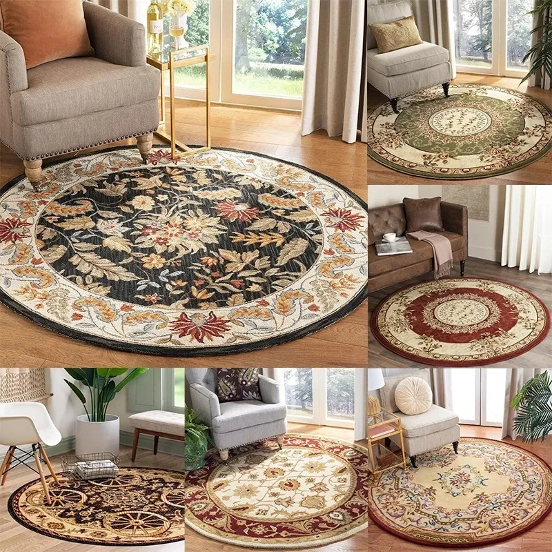 

Moroccan Floral Round Carpet, Bedroom & Dining Non-Slip Mat