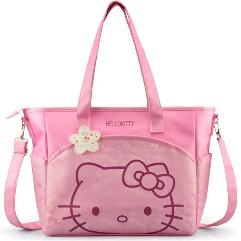 

Милая Miniso сумка на плечо Hello Kitty, женская уличная вместительная сумка, милая Повседневная водонепроницаемая сумка через плечо, женская сумка