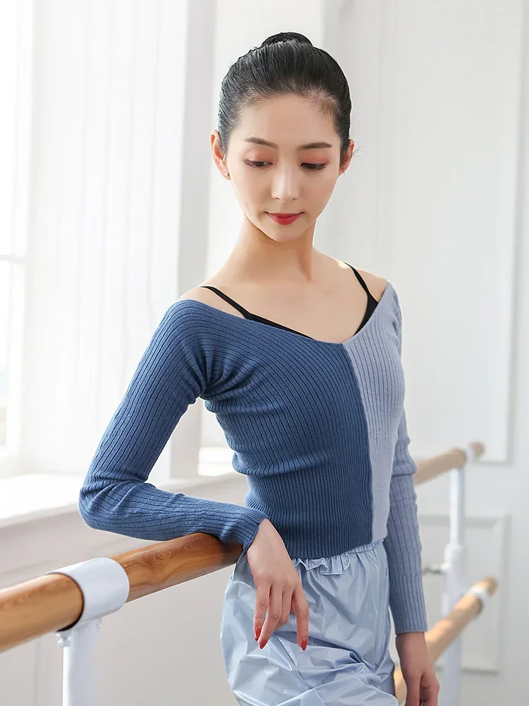 Sweater Jas Volwassen Ballettops Winterkleur Bijpassend Warm Gebreid Jasje Met Lange Mouwen Klassiek Danskostuum Meisjes Danskleding