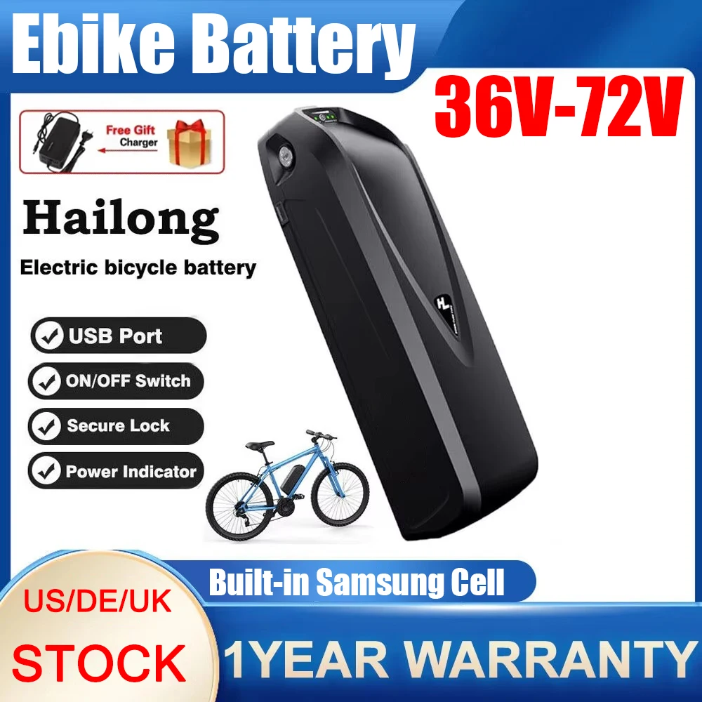 

Hailong 48v E Bike Akku 20ah 30ah 40ah Lithium Battery 2000w 36 52 72v Electric Bicycle Bafang S07-b Ebike 3000w Motor 50ah 60ah