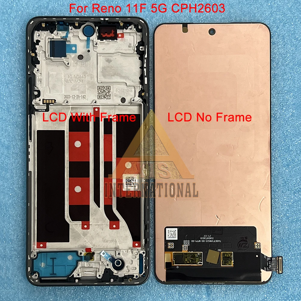 6.7'' Original AMOLED For Oppo Reno 11 CPH2599  (China)  PJH110 Reno 11F CPH2603 LCD Display Screen For Reno11 Pro CPH2607 Frame