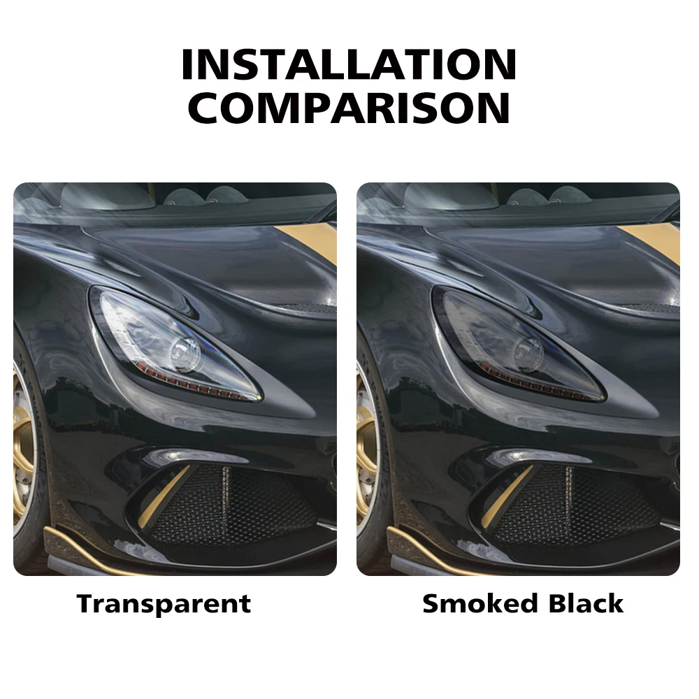 

Premium TPU PPF for Lotus Exige S3 2012-2021 High-Gloss Smoke Black Pre-Cut Headlight Cover Anti-Scratch Protective Vinyl Kit