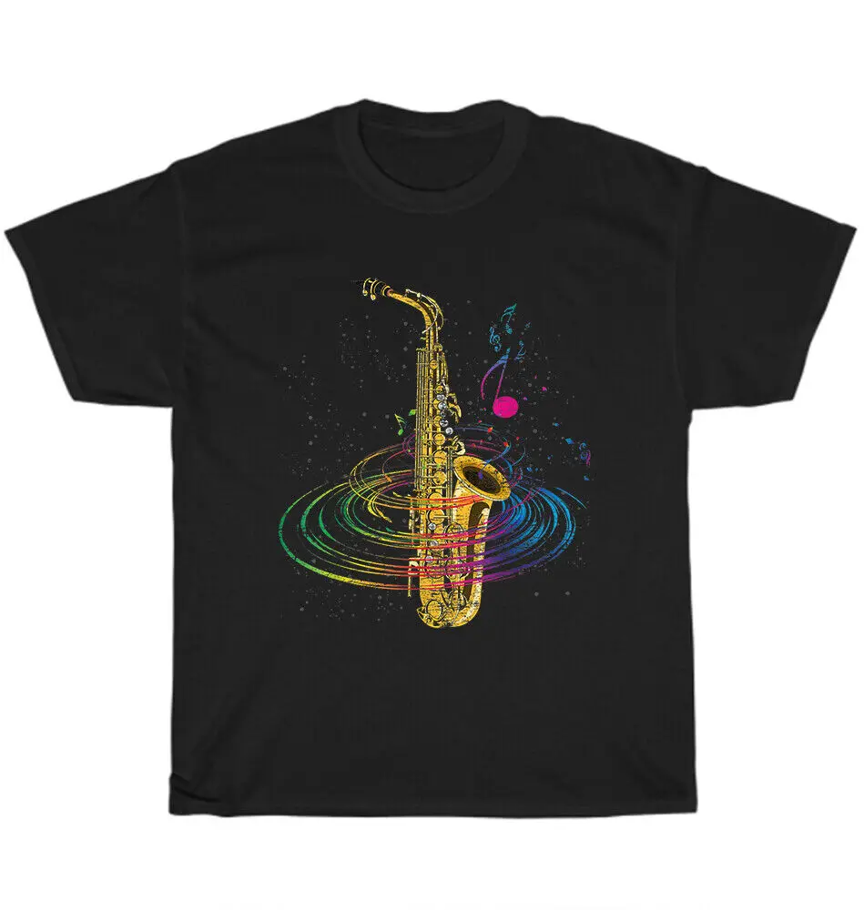 Saxophonist Music Notes Saxophone Sax Player T-Shirt Unisex Funny Tee Gift NEWUnisex Summer Cotton Luxury Brand Super SizeUnisex