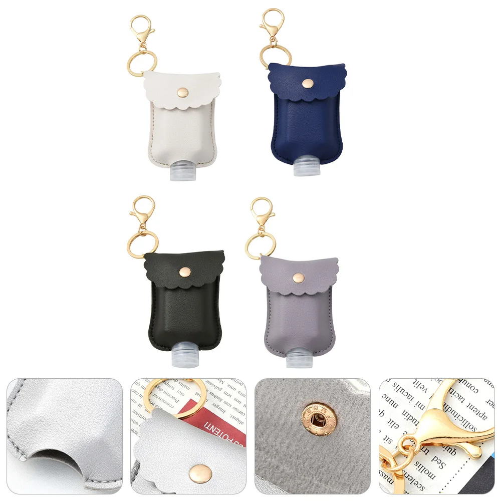 4 szt. Przenośne, szczelne mini pojemniki na płyny z breloczkiem, dozownik na żel pod prysznic, balsam, idealne w podróży.