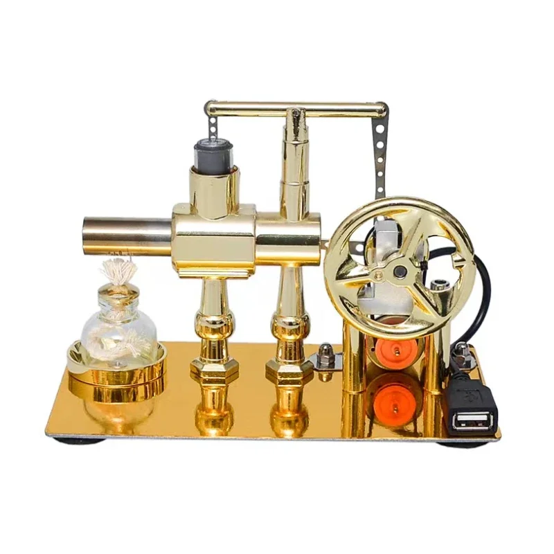 Hot Air Single Cylinder Stirling Engine Generator Physics Popular Science Production Invention Collection Toy