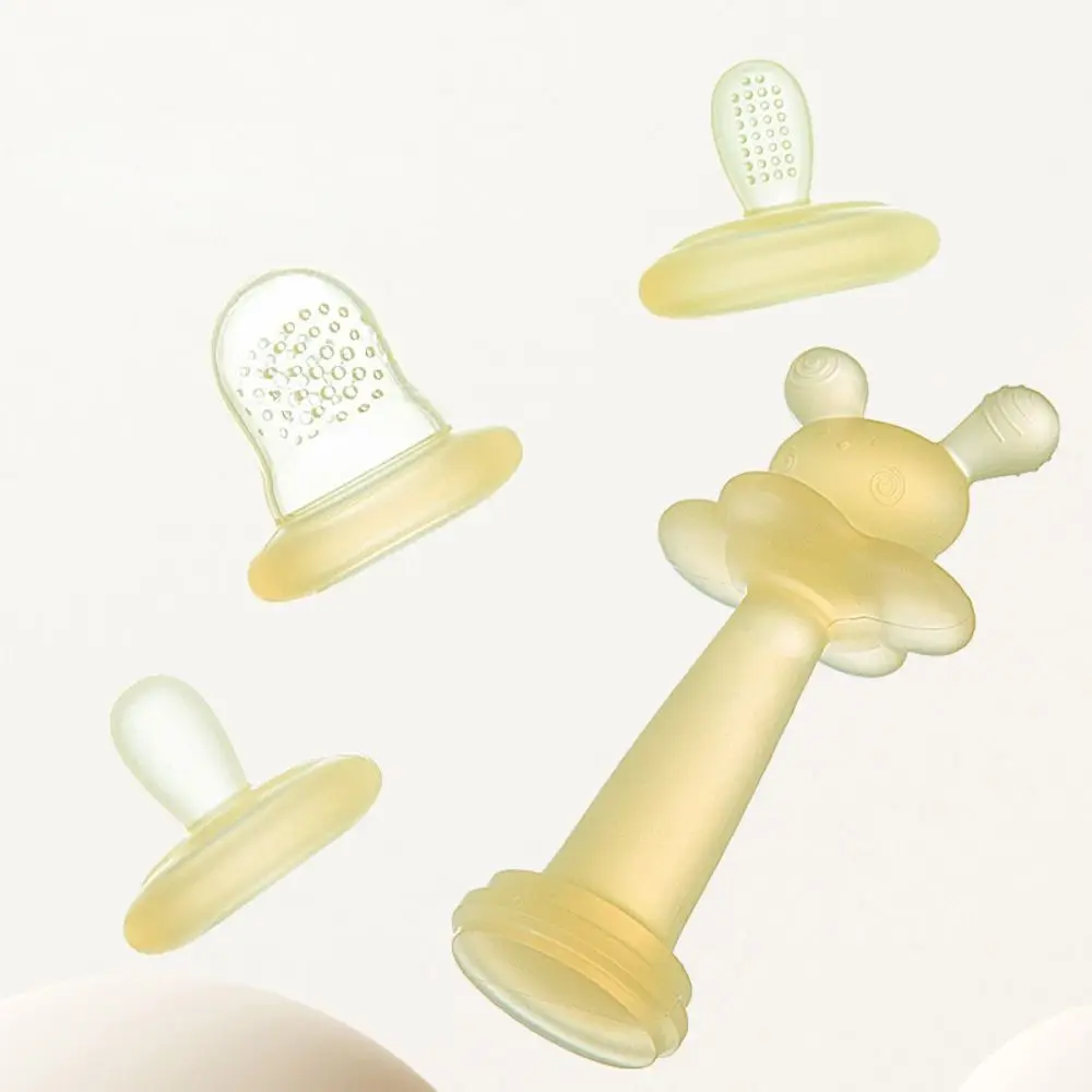 Comfortable 4 In1 Teether Gloves Washable Rrabbit Hand Teether Portable Silicone Kids Teething For Infant