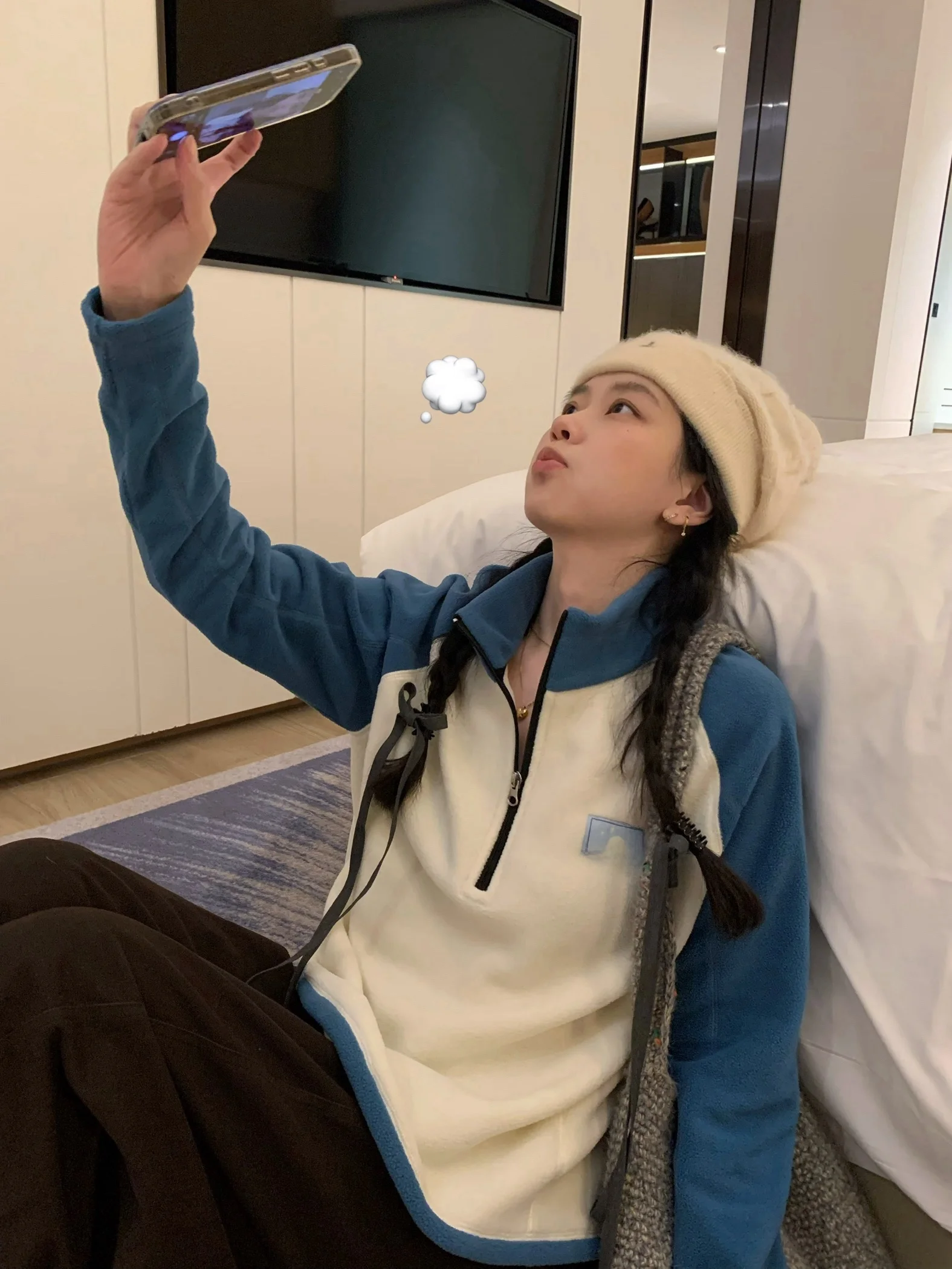 

Женский топ на молнии Lake Blue Color Blo Fce, верхняя одежда с высоким воротником, длинный све, другой материал 00%