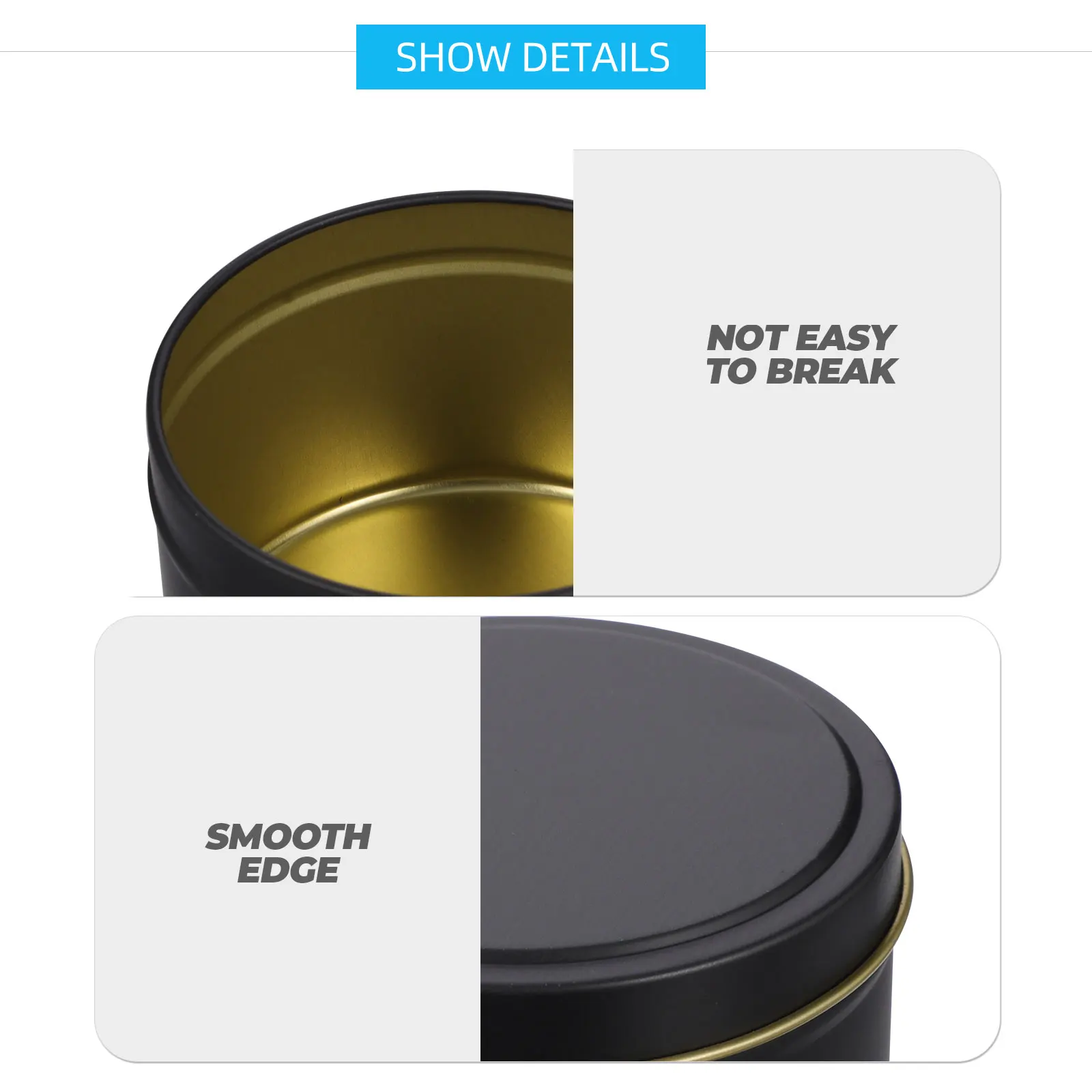 

9Pcs Tins Made of Premium Tinplate Durable Reusable Round Storage Jars for DIY Making Candy Gift Packaging