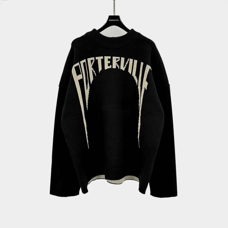 

2025 Fall Winter Ricks Style Logo Embroidery Women Men Sweater Pullover Wools Knitted Men Oversized Sweaters