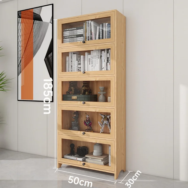 Display Figure Storage Storage Solid Wood Log Pine Bookcase Bookshelf