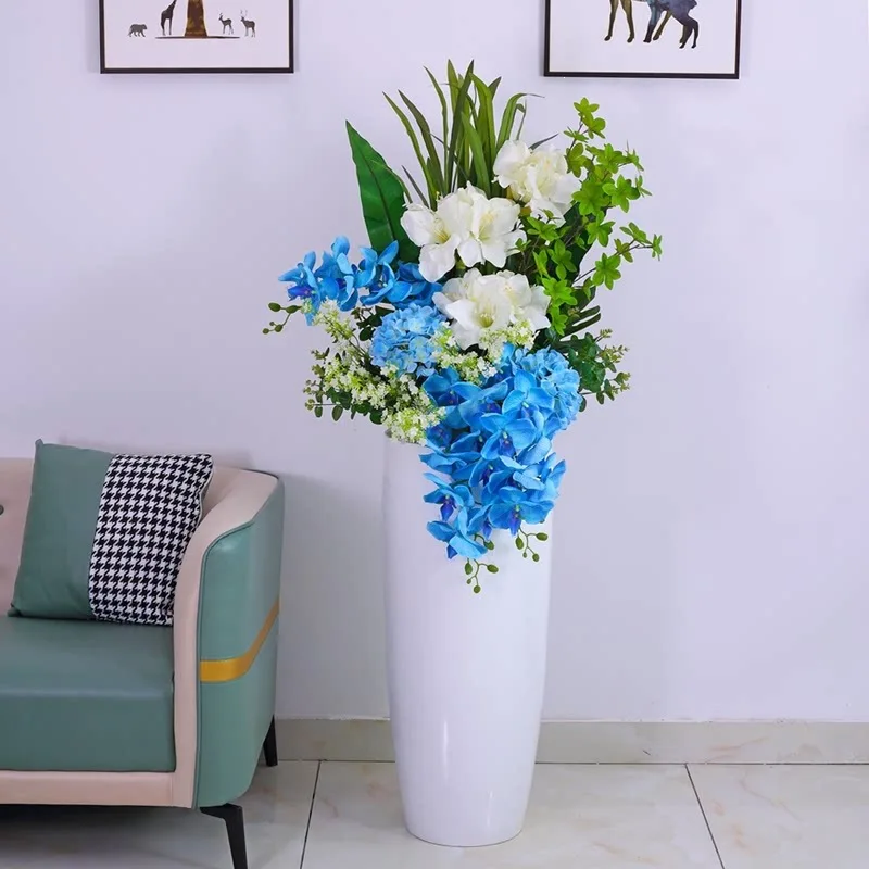 Living room floor-to-ceiling large vase simulation flower set Modern simple large vase decorative ornament Small apartment home