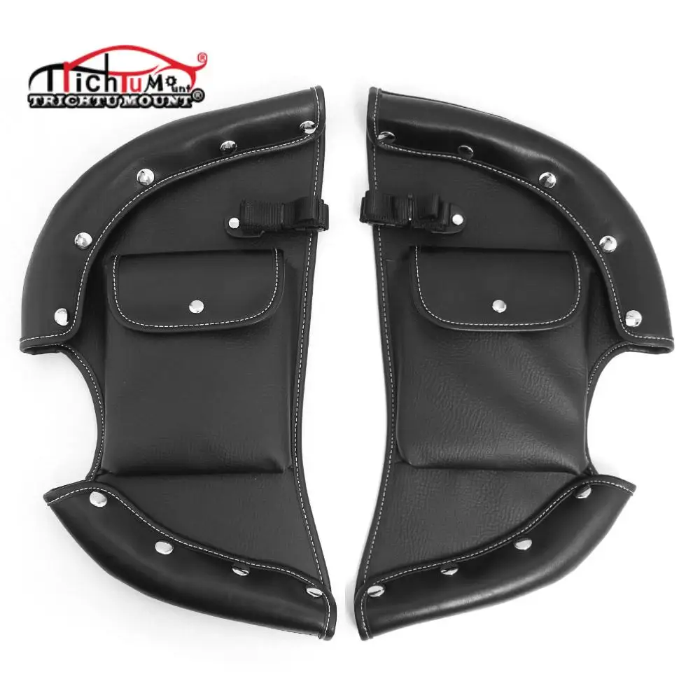 Motorcycle Accessories Leather Soft Lowers Chaps Leg Warmer Crash Bar Bag For Indian Chieftain Dark Horse Icon Chief Classic