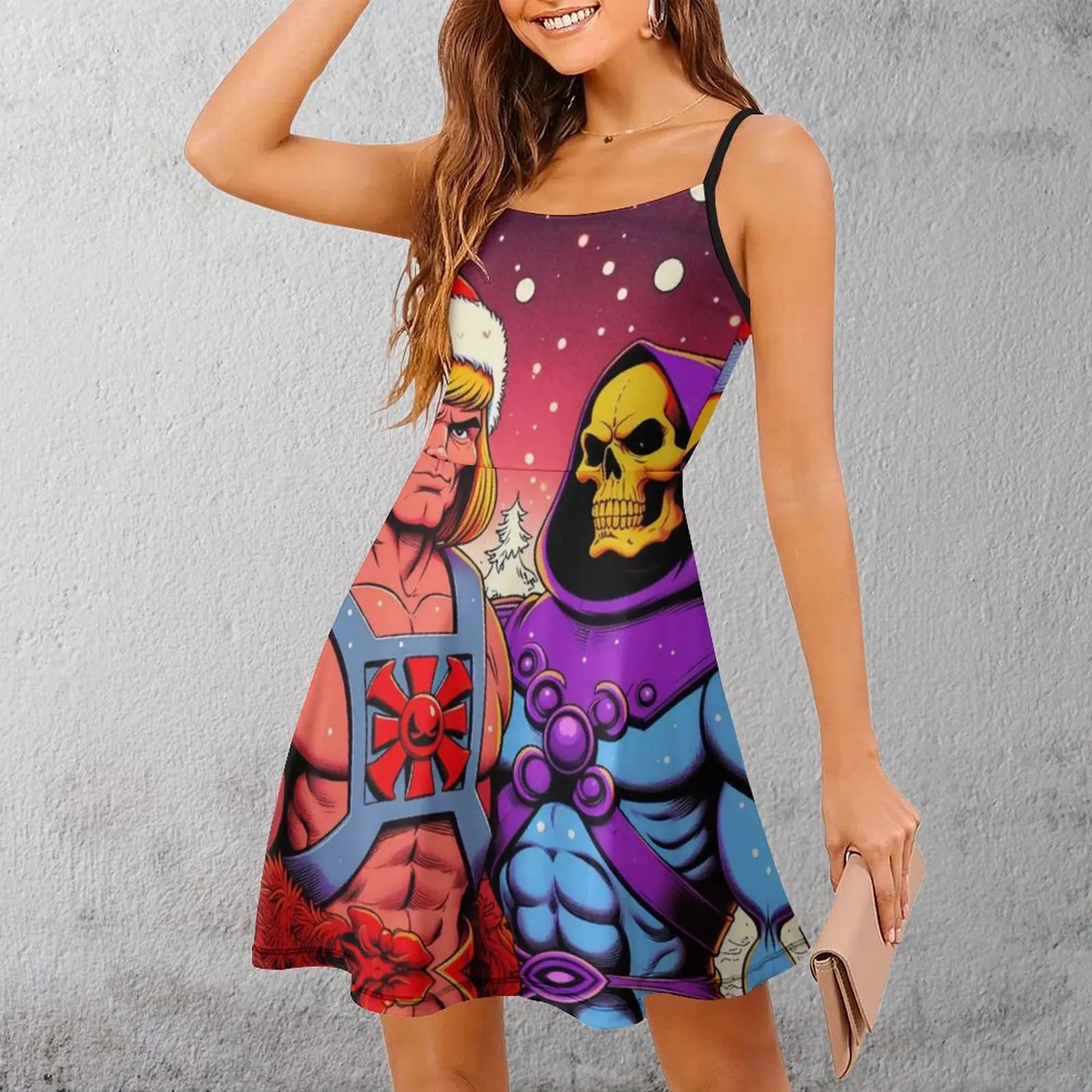 Exotic He Man And Skeletor for Sale Women's Sling Dress Humor Graphic  Clubs  Woman's Gown The Dress Novelty