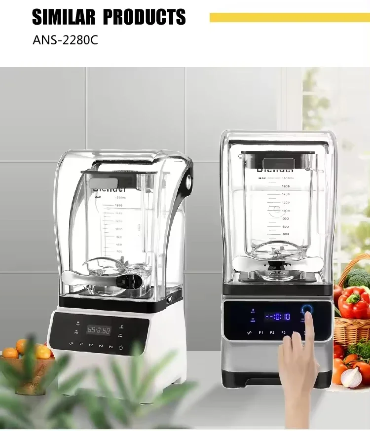 1.8LCommercial  ANS-2280C BS 110V Silence Commercial Sound Proof Blender Digital Strong Blender Professionnel Blender