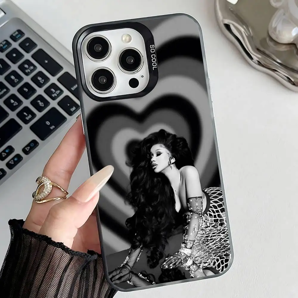 حافظة هاتف C-Cardi B Am I The D-Drama لهاتف iPhone 17,16,15,14,13,12,11,Pro,Max,Plus,E,Air,Mini Black Tpu #4