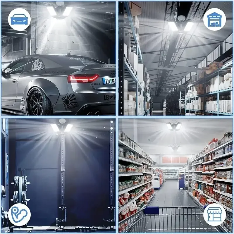 1pc Powerful Garage Led Lamp, Workshop Warehouse Ceiling Work Lights, Folding Light for Garage Industrial Lighting