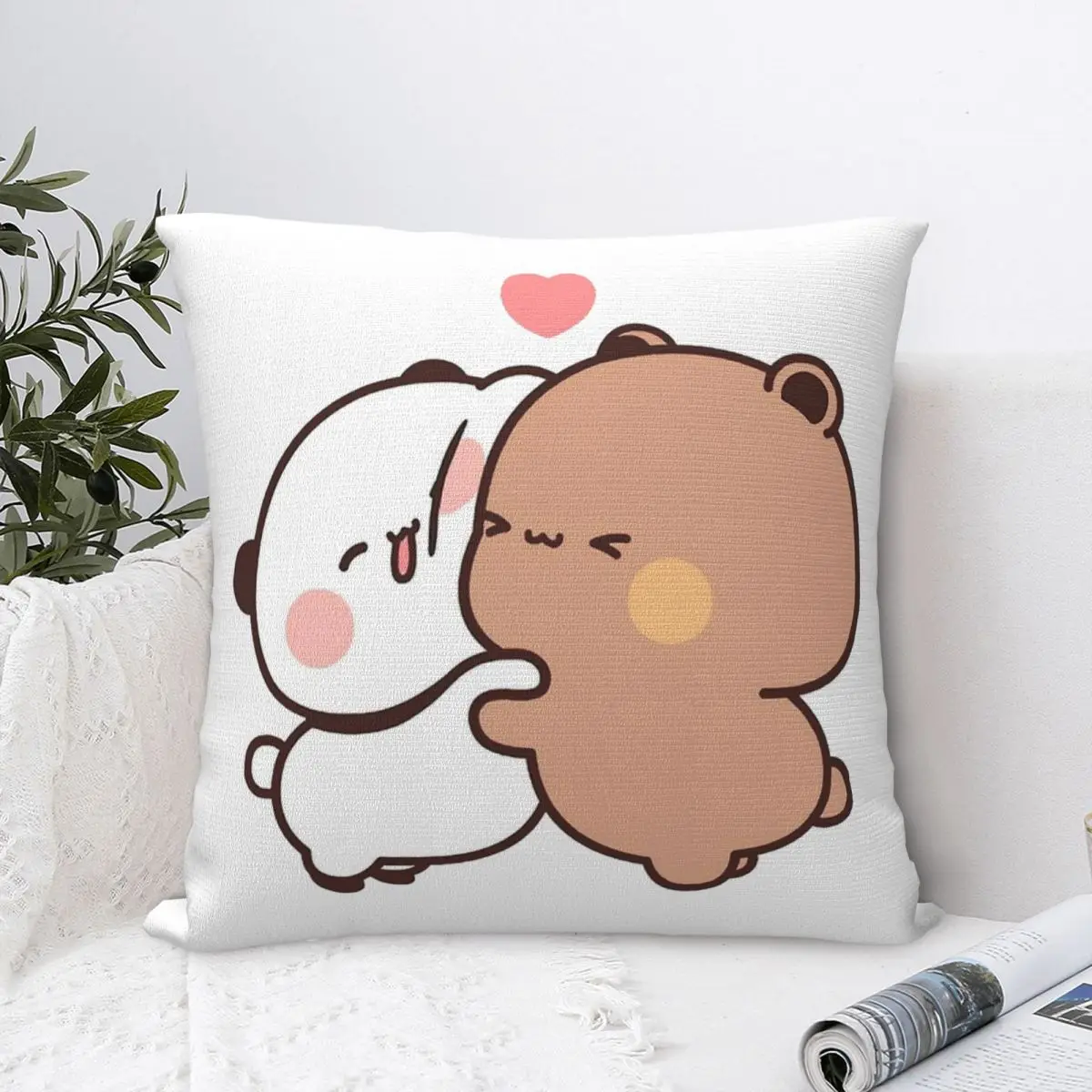 Bubu Dudu Hug Love Pillow Case Panda Bear Cushion Covers Fashion Decorative Pillowcase for Living Room 40*40cm