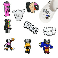 1-9pcs MINISO Hot sales Cartoon Bear Series PVC shoe Accessories DIY Detachable Waterproof PVC Shoe Decorations Kids Giftsts
