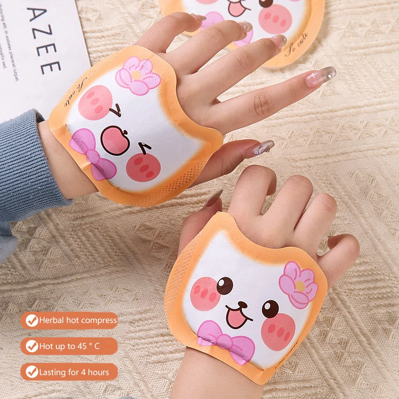 1/3Pairs Winter Cartoon Wearable Disposable Hand Foot Heating Paste Self-heating Cold-proof Winter Warm Paste Heat Packs Warmer