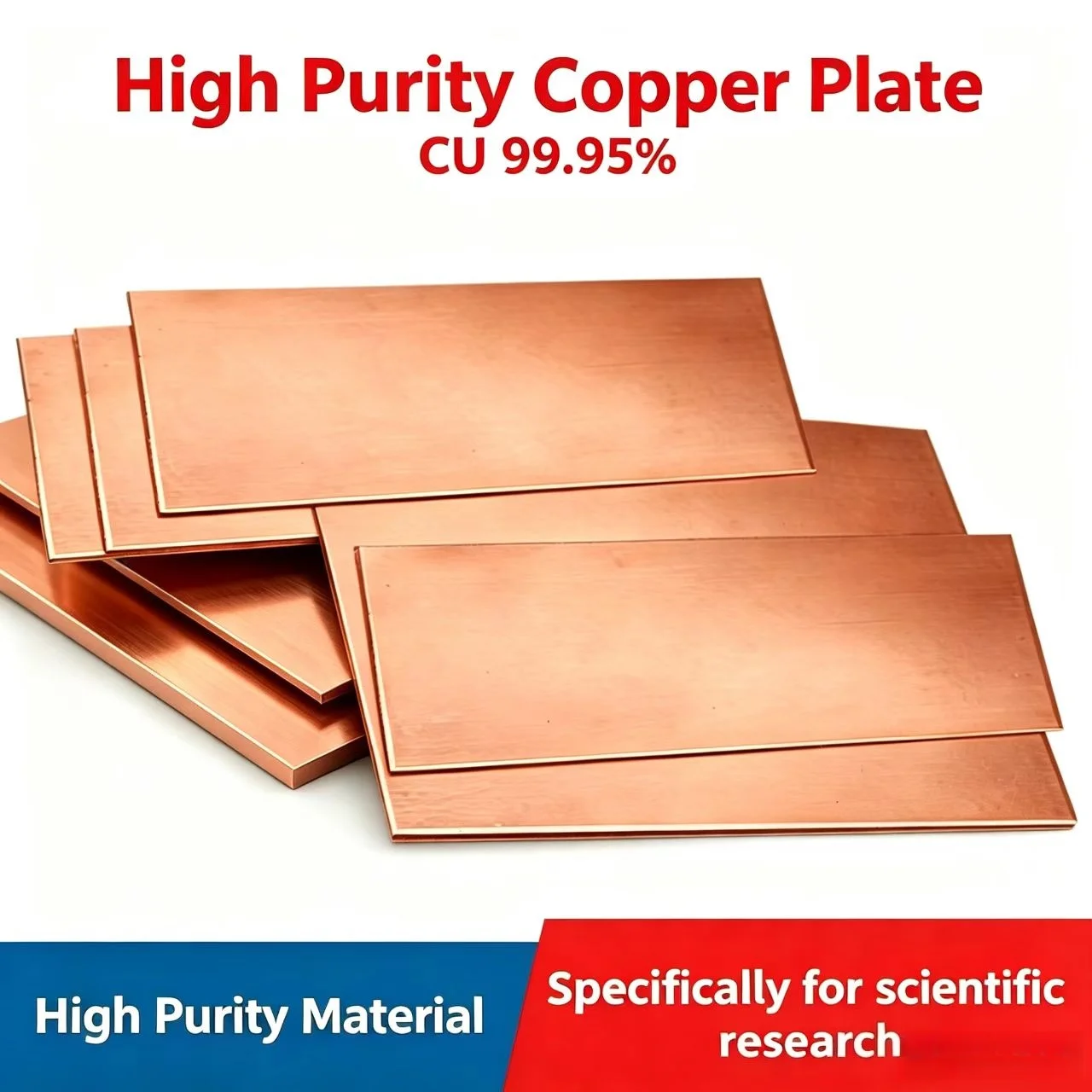 Placa de Cobre de Alta Pureza 99,95% Escovada, Painel de Cobre Puro com Excelente Condutividade para Pesquisa Científica e Componentes Eletrônicos