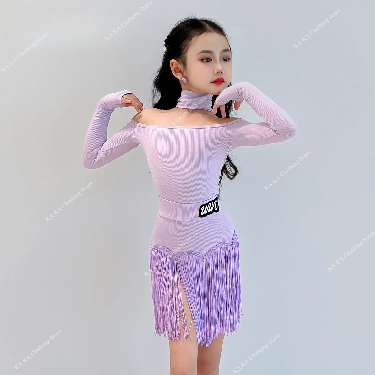 الأطفال ملابس رقص هامش تنورة السالسا اللاتينية فستان رقص الفتيات قاعة الرقص فستان الفتيات القياسية اللاتينية ممارسة فستان الأداء