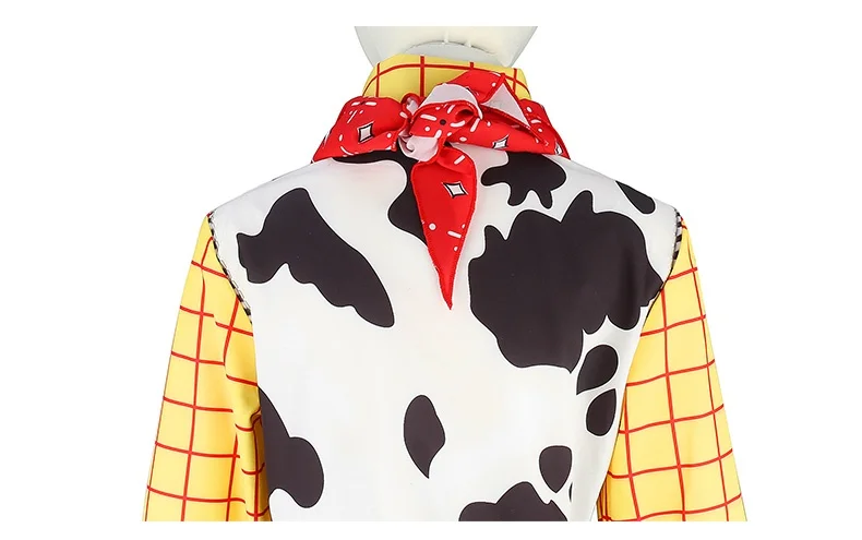 Cowboy-Kostümsets für Kinder, bestehend aus kariertem Hemd, Hose und Schal, ideal als Halloween-Outfit, für Geburtstagsfeiern oder Karneval. – Detail 8