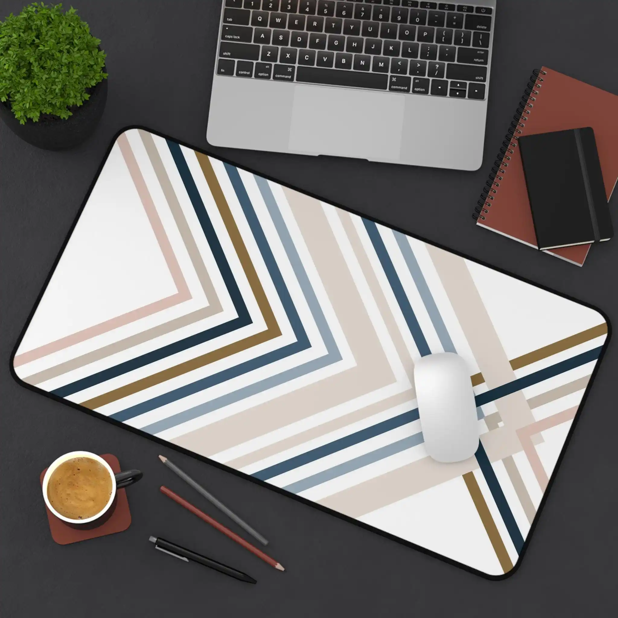 Striped Terrazzo Desk Mats, Cute Computer Deskmat, Keyboard Mat, Office Decor, Cute Mouse Pad, Couple Gift Gaming Accessories