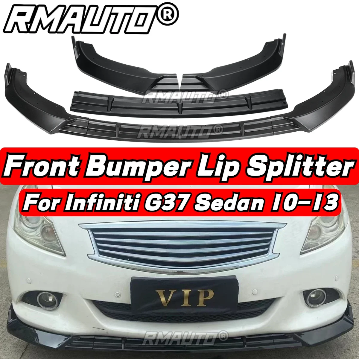 

G37 G25 Front Lip Bumper Splitter Spoiler Lip Bumper Diffuser Guard Body Kit For Infiniti G25 G37 2004-2013 Car Accessories